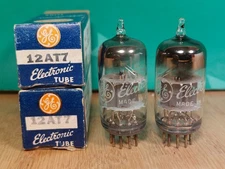 Pair of GE 12AT7 ECC81 NOS NIB 1953 Vacuum Tubes