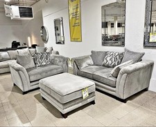 Luxury 2C2 Harrison Sofa Silver Plush Customised Free Delivery Pe133qr