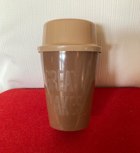 Vtg GREAT SHAKES Brown Plastic Milkshake Shaker Cup General Mills Discontinued
