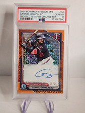 Gabriel Gonzalez 2024 Bowman Chrome Mega Box Pros Auto Orange PSA 10 GEM MINT !!