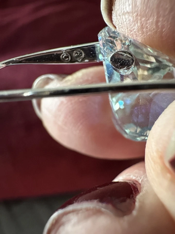 Pendientes aguamarina lágrima plata de ley Foto 3 de 4