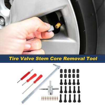 Tire Valve Stem Puller Set Silver Tone Puller Multi-function Wrench