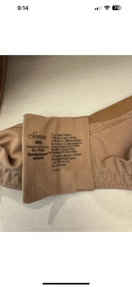 Lot of 4 Soma Stunning Support Balconet Bras Lace- Black, Tan (x2) & Light Pink - Image 3 of 4