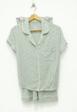 Auden Cloud Light Mint Size Small Knit SS Top/Cropped Pants Pajama Set NWT