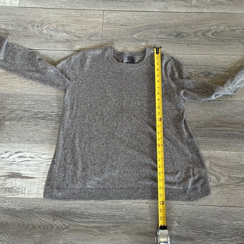 Leo & Sage Crew Neck Long Sleeve Vented Back Cotton Silk Gray Womens Size XS - Picture 7 of 7