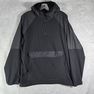 Lululemon Grid Fleece Anorak Jacket Mens Size Medium Hooded Black