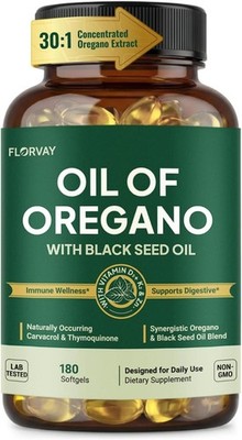 Oil of Oregano with Black Seed Oil Softgels, All-in-1 Immune Support Formula wit