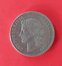 5 Franken, Francs Silber, 1890 B, Schweiz . Moneta Argento Svizzera