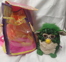 Rare Furby 1998 Model 70-800 Tiger Electronics Turtle Green Black Grey Eyes