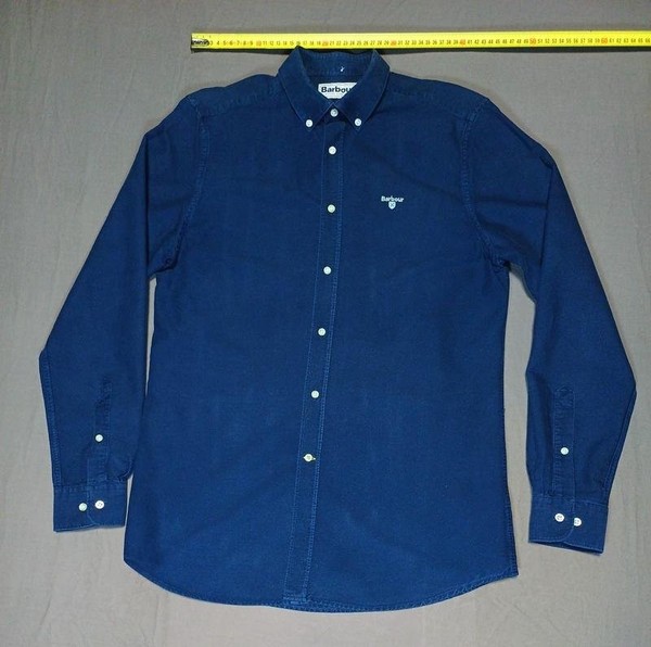 Men Barbour Shirt Black Cotton 38 / M / 46