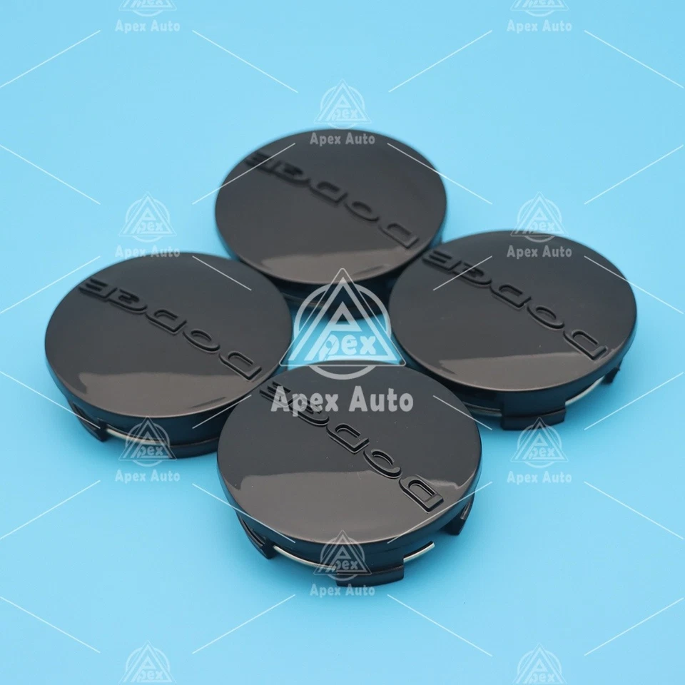 4PCS SET For 2013-2019 RAM 1500 Wheel Center Caps Rim Hub Covers Gloss Black Foto 4 de 4