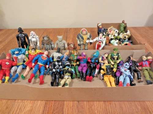 Vintage 80's GI Joe, Star Wars, DC Comics Action Figure Lot, Complete & Parts
