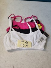 Fruit of the Loom Bra Sports Girls Cotton Stretch Two-ply Front Size 28 3 Pk