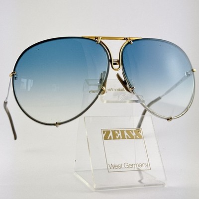 vintage PORSCHE DESIGN By CARRERA Sunglasses BLUE GOLD Lens Frame designer 80s