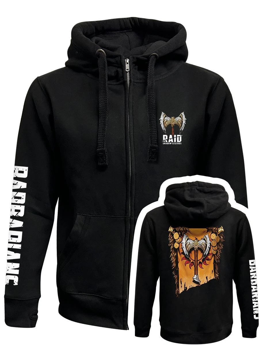 RAID Shadow Legends Barbarians Black 3D Zip Hoodie