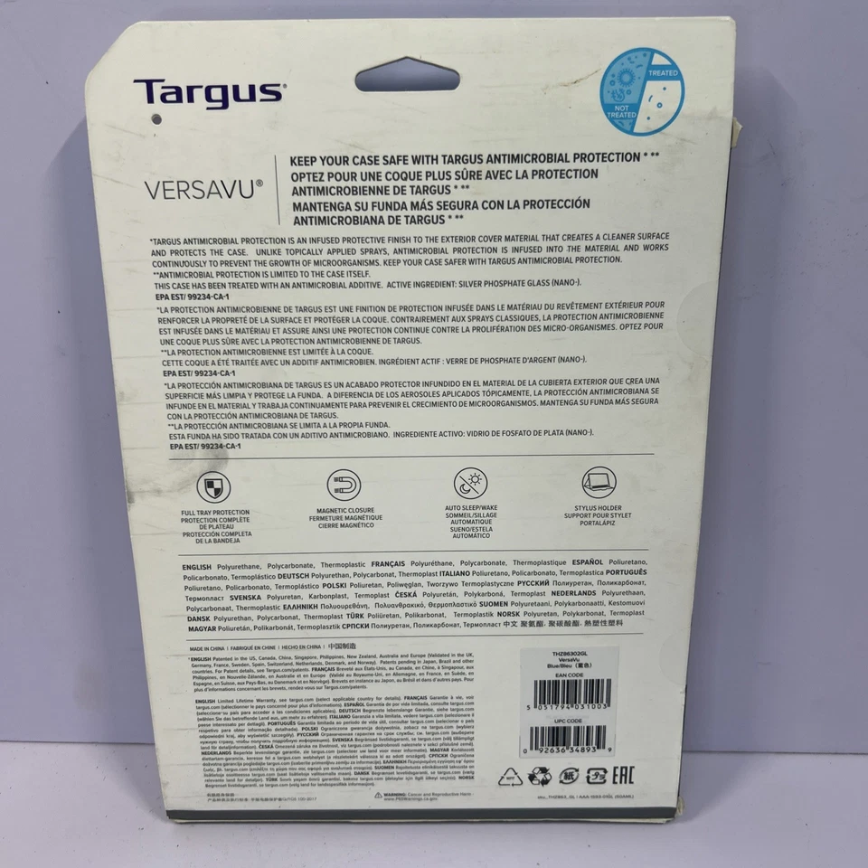 Targus THZ86302GL VersaVu iPad 7th Gen 10.2 Air 10.5 Case Blue - Image 3 of 4