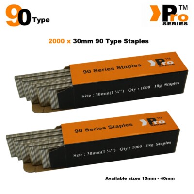 90 Typ Heftklammern: Größe 30 mm (2000 Heftklammern handliche Packung)