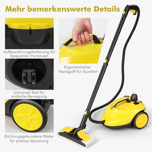 Dampfreiniger Reinigungsmaschine 2000W mit 13 Zubehör 1,8L Tank Dampfbesen - Bild 8 von 9
