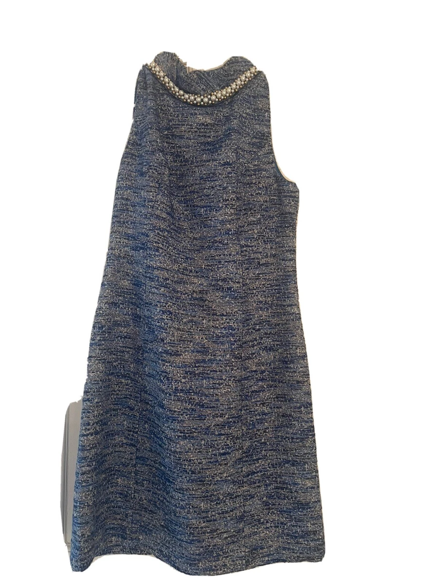 Lilly Pulitzer Portia Beaded Shift Dress Size 4 New Blue Thistle
