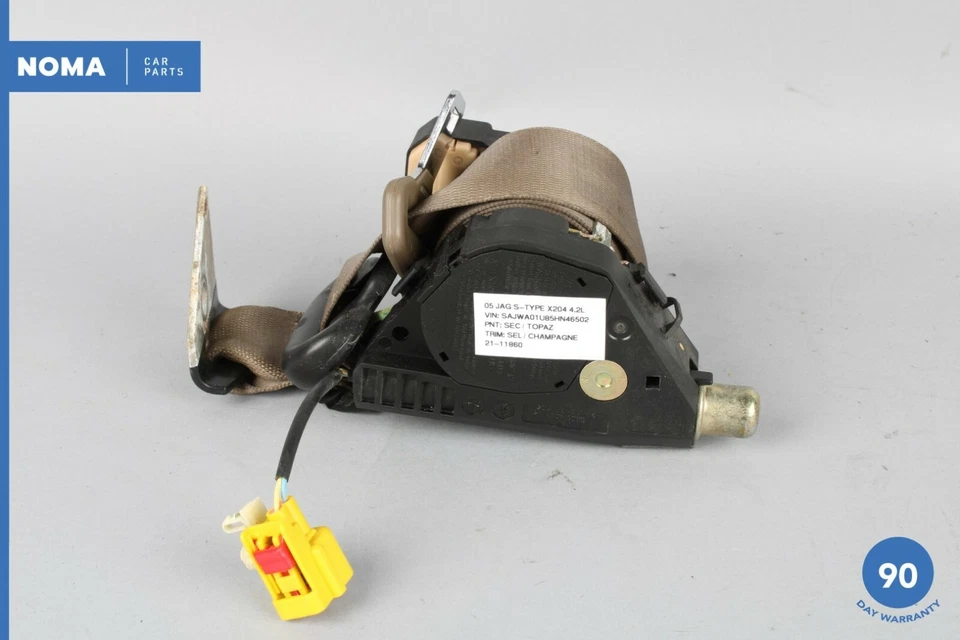 05-08 Jaguar S-Type X204 Retractor de cinturón de seguridad trasero derecho del lado del pasajero AMB OEM Foto 2 de 4