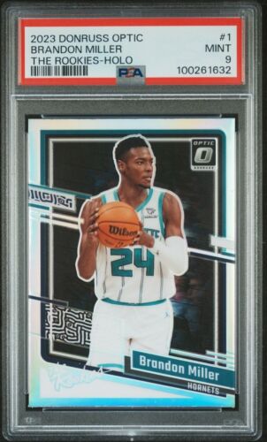 2023-24 Panini Donruss Optic Brandon Miller #1 The Rookies Holo Hornets RC PSA 9