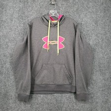 Under Armour Hoodie Womens L Large Gray Storm Semi Fitted Sweatshirt Fleece Marl