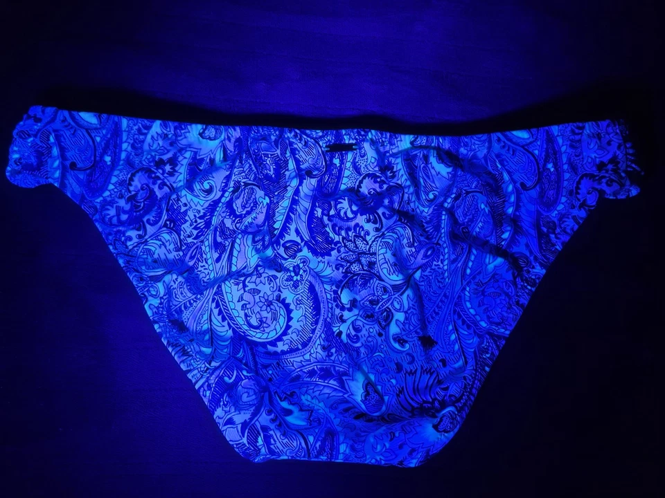 VICTORIA'S SECRET ROSA Lavanda Push-Up Triángulo Bikini Paisley Parte Inferior JUEGO DE NATACIÓN Foto 4 de 4