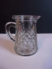 Vintage Syrup Dispenser Clear Glass Bottle Ribbed Pitcher  NO LID