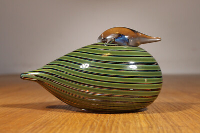 Oiva TOIKKA (1931-2019) IIttala Glas Finland Birds Vögel Whip-Poor-Will