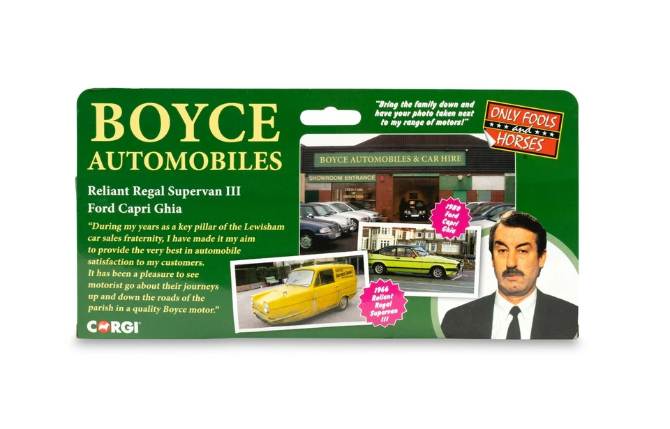 Only Fools and Horses Boyce Autos Corgi Capri & Trotter Van + SIGNED Booklet  - Image 2 of 4
