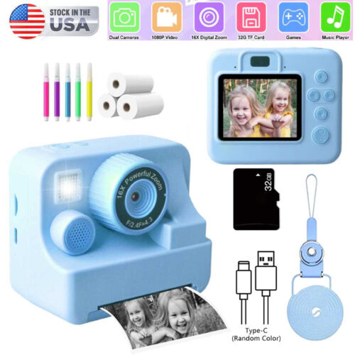 Instant Print Camera for Kids,2.4 Inch Screen Kids Instant Cameras Christmas Toy