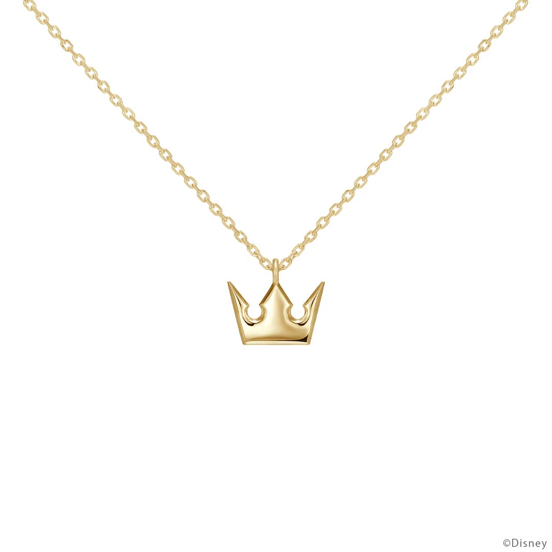 Disney Kingdom Hearts Sora Charm Crown Necklace K18 Yellow Gold U TREASURE Japan