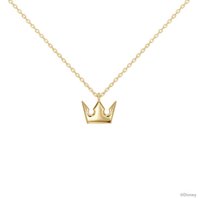 Disney Kingdom Hearts Sora Charm Crown Necklace K18 Yellow Gold U