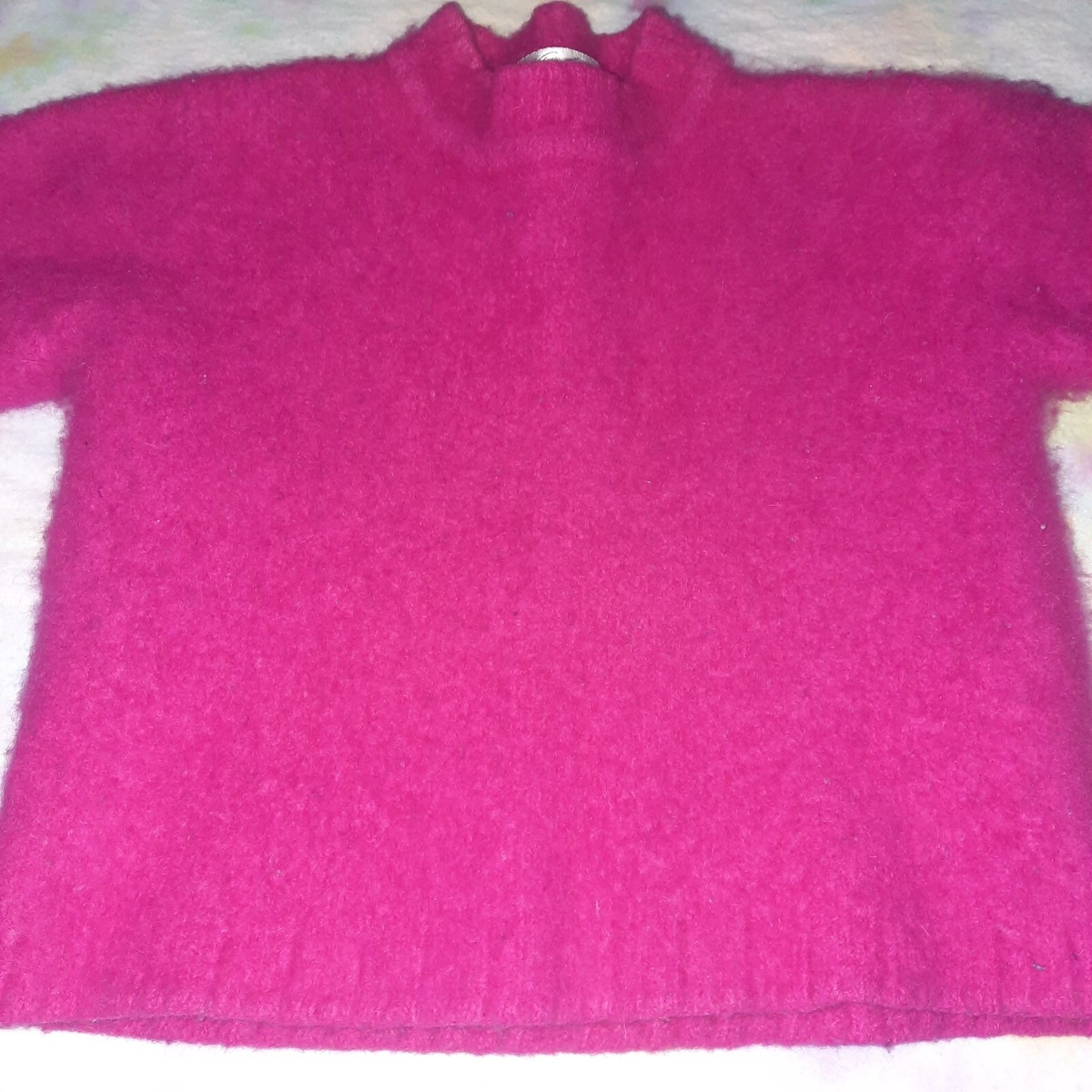 Vintage Lord Taylor Pink Angora Sweater Shirt Girls Childrens 3/4