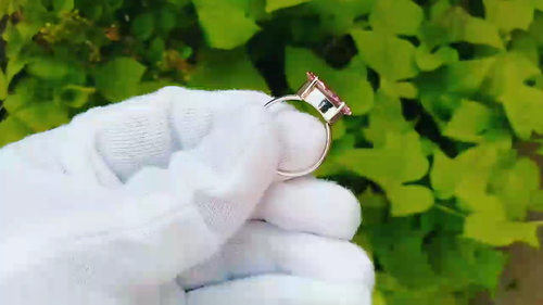 Silberring natürliche Zirkonia rosa Farbe Marquis ,925 Sterling Silber Ring. - Video 1 von 1