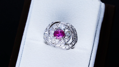pink sapphire dress ring Riviera Pav Pink Sapphire and Diamond Ring, 14k White Gold,1.5mm, Blue Nile, Holiday, Christmas Gift Jewelry