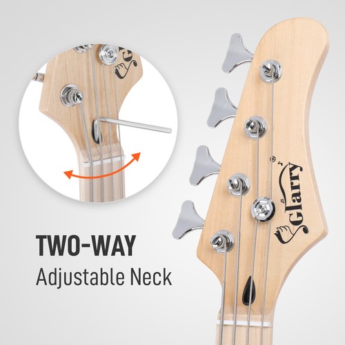 Glarry 4 String 30in Short Scale Thin Body GB Electric Bass Guitar with