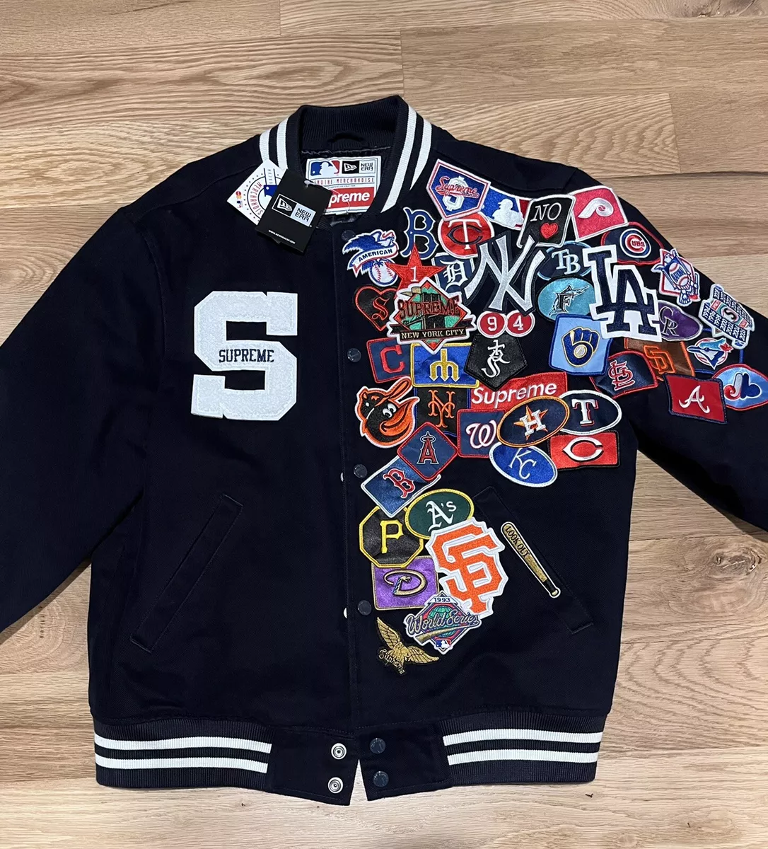 New Era MLB New York Yankees anniversary patch varsity jacket in navy  ASOS