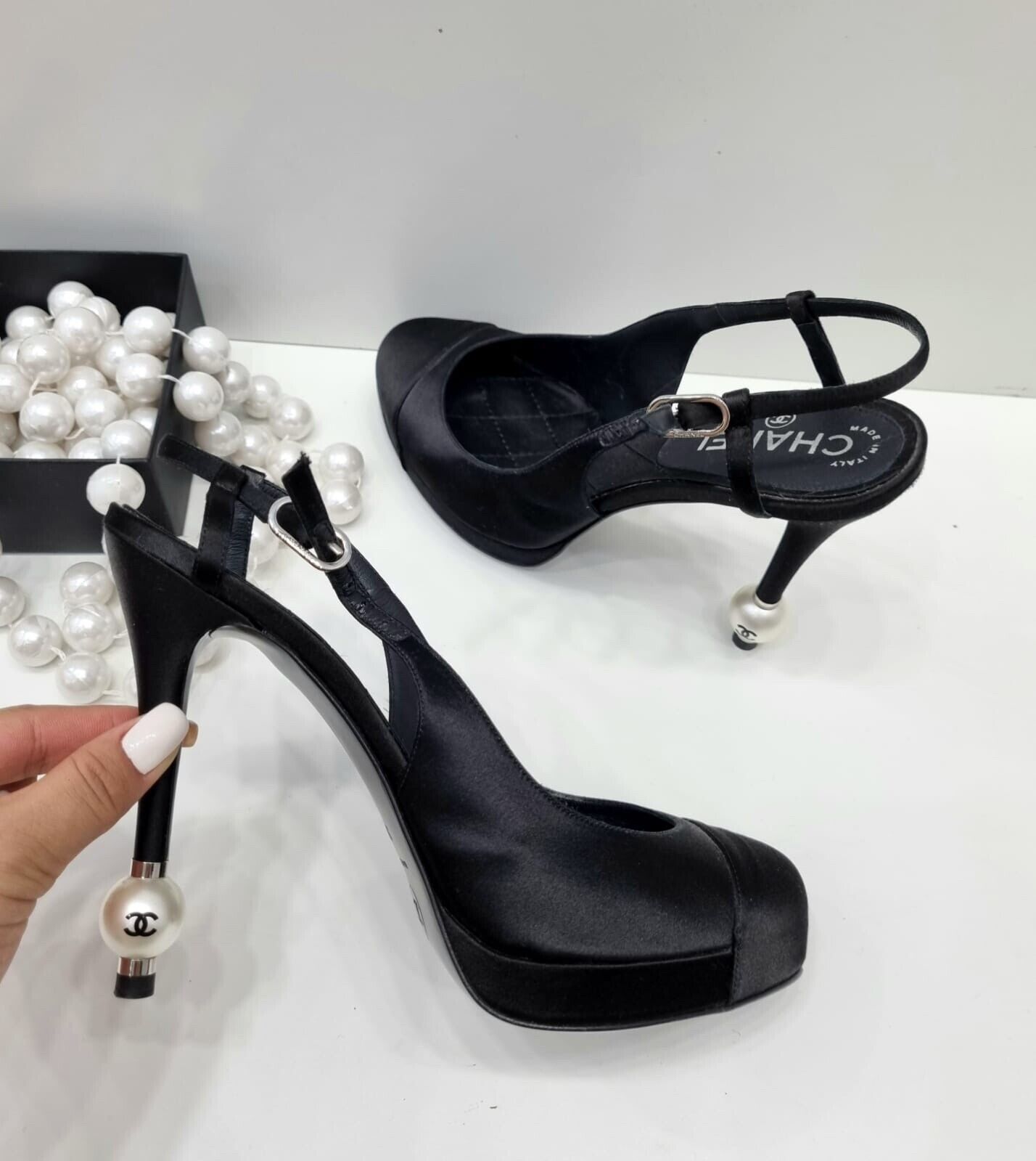 Chanel heels with pearls 39/5 | eBay