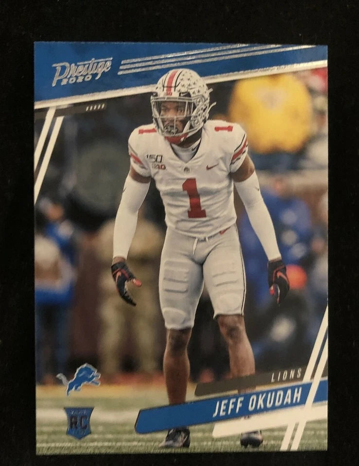 2020 Panini Prestige Jeff Okudah Rookie Auto w/ Base #256 and Red Xtra #247/399 - Image 4 of 4