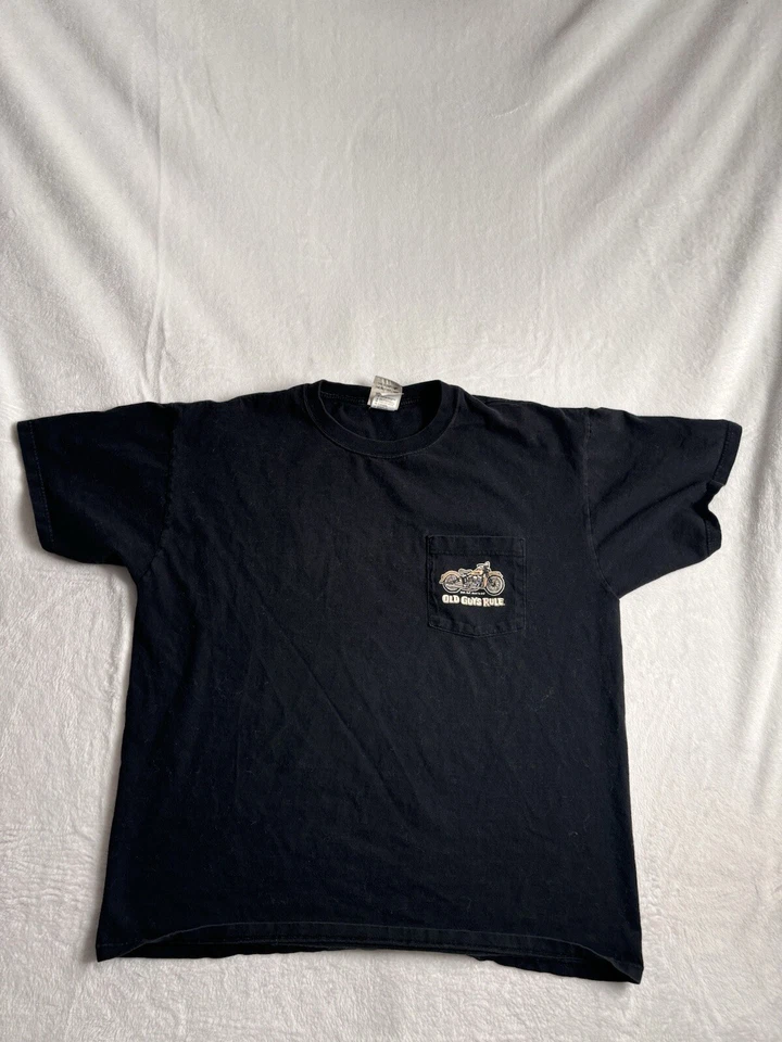 Camisa negra de manga corta Y2K Old Guys Rule Loud Fast Built To Last para hombre XL * Foto 2 de 4