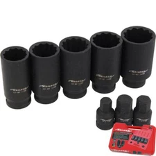 Neilsen Axle Hub Nut Impact Socket Hex Bit Set 1/2" Drive Shaft Propshaft Set