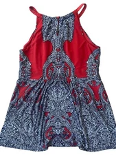 INC International Concepts Cyber Y2K Blouse Top Womens Small Red Boho Whimsigoth