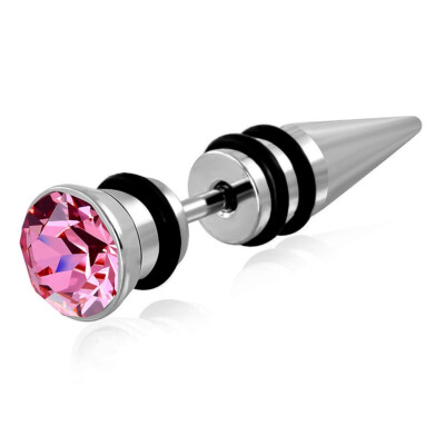 Edelstahl Piercing Fake Expander G-1.2mm Ohr Zirkonia Einzel Ohrstecker y-qpc264