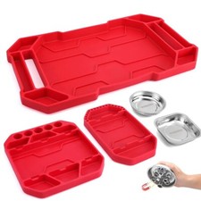 Workpro 5pcs Non-slip Tool Tray Silicone Tool Organizer Magnetic Parts Tool Tray