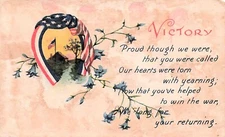 WWI Military Victory Flag Patriotic to Brushy Run WV Soldier Vtg Postcard G39