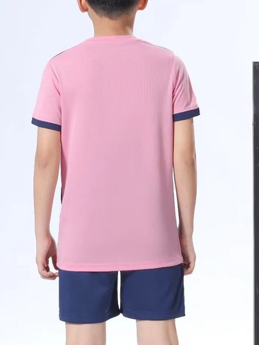 Unisex Kids Boys Football Uniform Gradient Color T-shirt With Shorts Sports - Picture 27 of 79