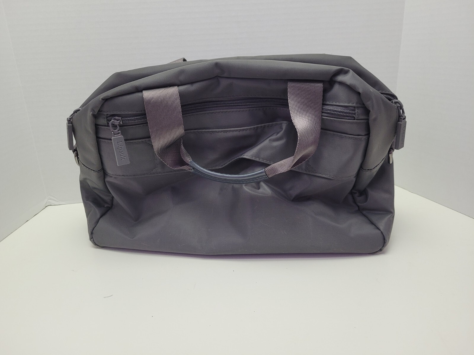 Lipault Luggage Weekend Carry On Bag Gray Trolley Strap Pockets Unisex