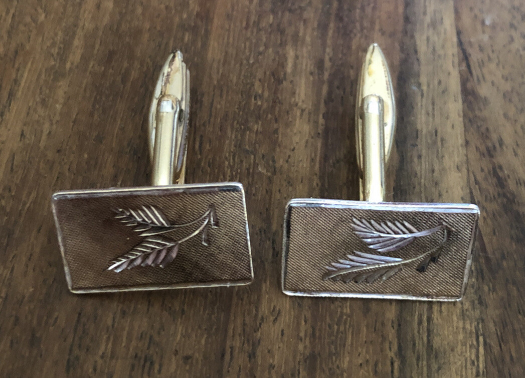 Sterling Silver Cufflinks With Leaf pattern 925 - image 2