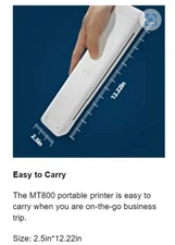 HPRT MT800Q Bluetooth Portable A4 Thermal Mobile Printer+Case+Ribbon